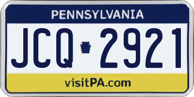 PA license plate JCQ2921