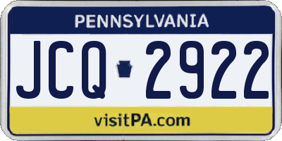 PA license plate JCQ2922