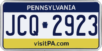 PA license plate JCQ2923