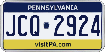 PA license plate JCQ2924