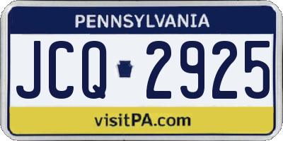 PA license plate JCQ2925