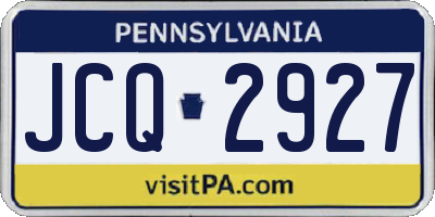PA license plate JCQ2927