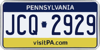 PA license plate JCQ2929