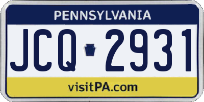 PA license plate JCQ2931