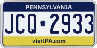 PA license plate JCQ2933