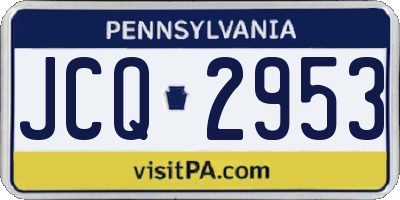 PA license plate JCQ2953