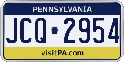 PA license plate JCQ2954