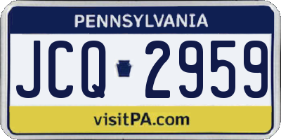 PA license plate JCQ2959