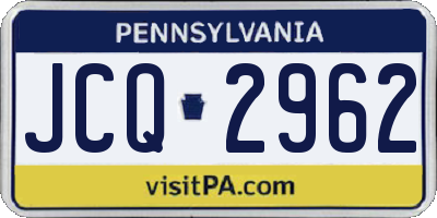 PA license plate JCQ2962