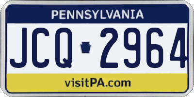 PA license plate JCQ2964