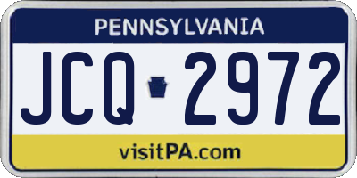 PA license plate JCQ2972