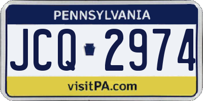 PA license plate JCQ2974
