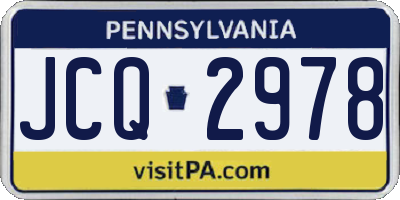 PA license plate JCQ2978