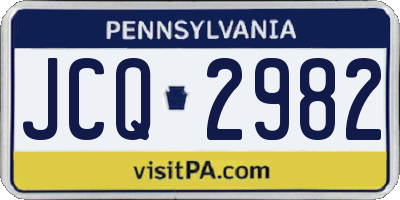 PA license plate JCQ2982