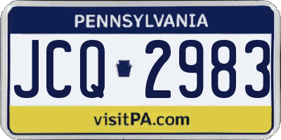 PA license plate JCQ2983