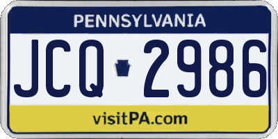 PA license plate JCQ2986