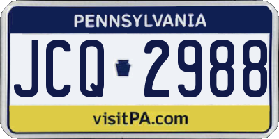 PA license plate JCQ2988