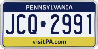 PA license plate JCQ2991