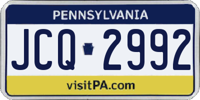 PA license plate JCQ2992