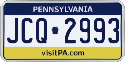 PA license plate JCQ2993