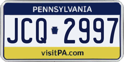 PA license plate JCQ2997