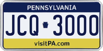 PA license plate JCQ3000