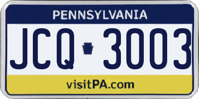 PA license plate JCQ3003