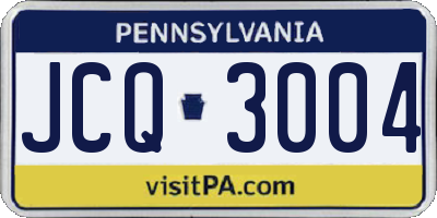 PA license plate JCQ3004