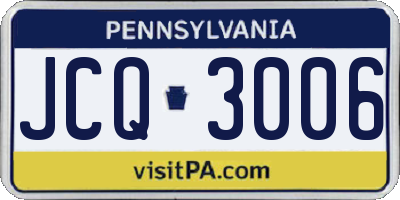 PA license plate JCQ3006