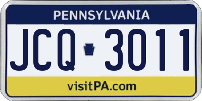 PA license plate JCQ3011
