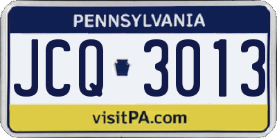 PA license plate JCQ3013
