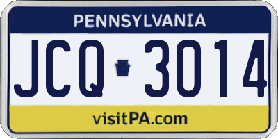 PA license plate JCQ3014