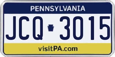 PA license plate JCQ3015