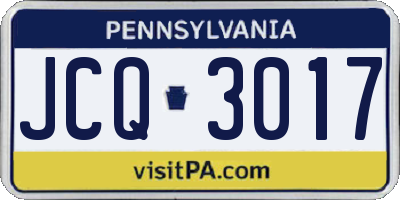 PA license plate JCQ3017