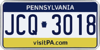 PA license plate JCQ3018