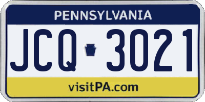 PA license plate JCQ3021