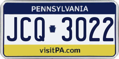 PA license plate JCQ3022