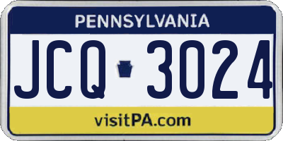 PA license plate JCQ3024