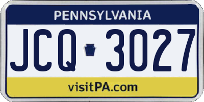 PA license plate JCQ3027