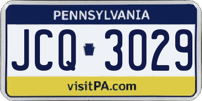 PA license plate JCQ3029
