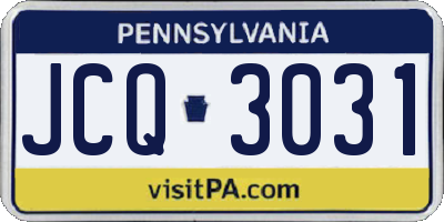 PA license plate JCQ3031