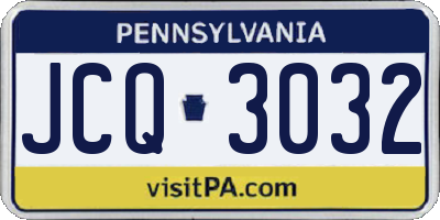 PA license plate JCQ3032