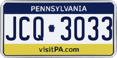 PA license plate JCQ3033