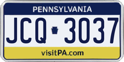 PA license plate JCQ3037