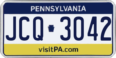 PA license plate JCQ3042