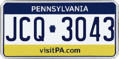 PA license plate JCQ3043