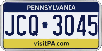 PA license plate JCQ3045