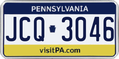 PA license plate JCQ3046