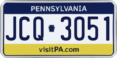 PA license plate JCQ3051
