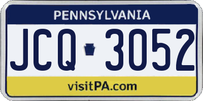 PA license plate JCQ3052